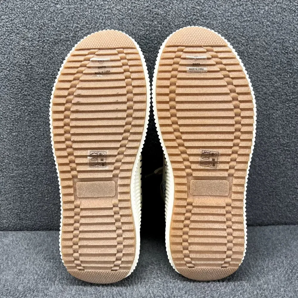 Nicole Miller Shoes Womens‎ 7 Beige Brita Mixed Woven sneaker